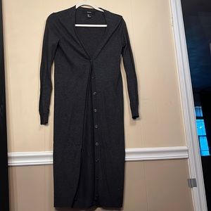 Long Dark Grey Cardigan - Small Forever 21